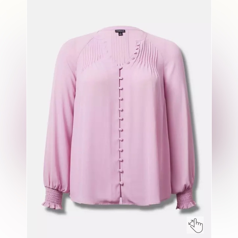 Torrid Georgette Smocked Blouson Sleeve Blouse 4X NWT